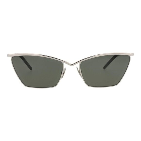 New Authentic Saint Laurent Womens Cat Eye Silver Silver Grey Fashion Designer S - Picture 1 of 4